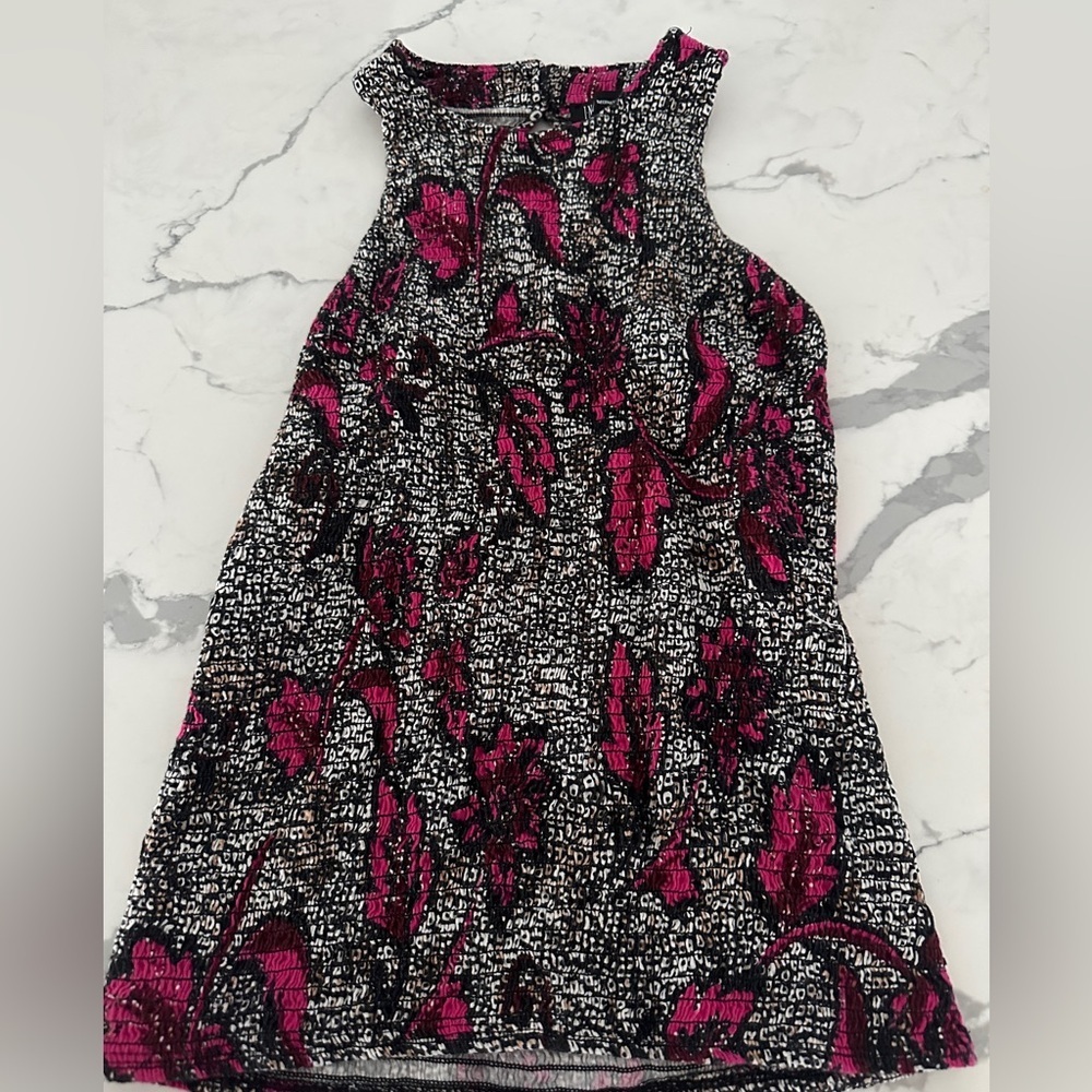 INC International Concepts purple floral ribbed tank size medium